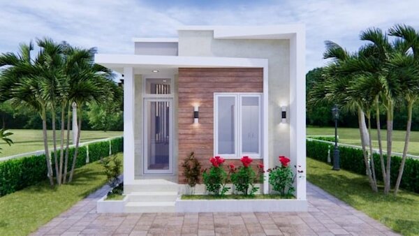 Mẫu nhà cấp 4 1 phòng ngủ phong cách nhà vườn