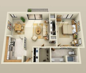 nhà cấp 4 1 phòng ngủ