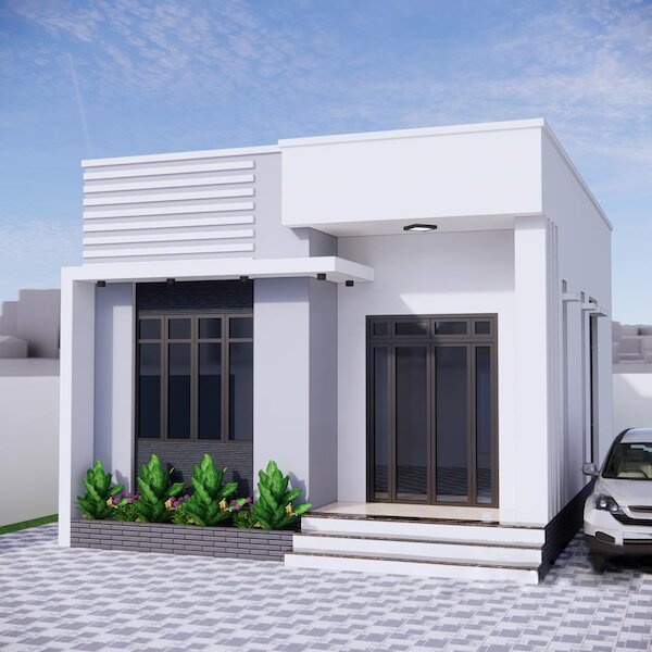 Mẫu nhà cấp 4 1 phòng ngủ mái bằng