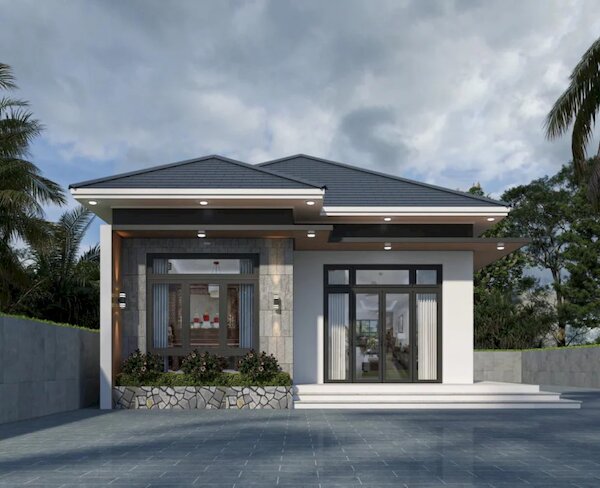 Mẫu nhà cấp 4 3 phòng ngủ hiện đại