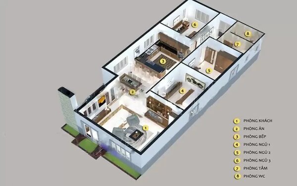 Mẫu nhà cấp 4 3 phòng ngủ