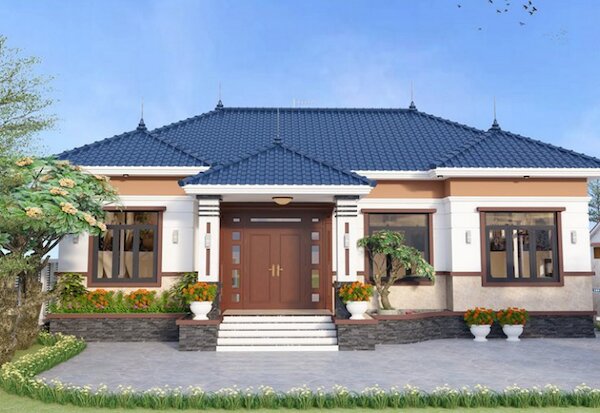Mẫu nhà cấp 4 4 phòng ngủ mái Thái